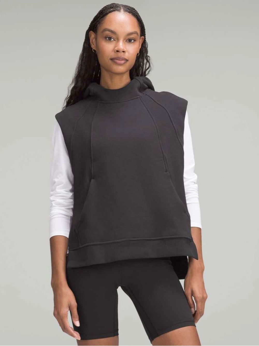 Lululemon Scuba Pullover Sleeveless Hoodie Sz M/L Black